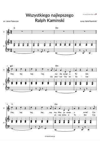 wszystkiego najlepszego ralph kaminski nuty piano piosenka urodzinowa urodziny akordy chords pdf