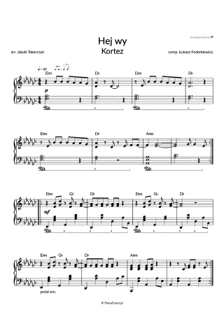 hej wy hey wy kortez piano nuty nuty na fortepian piano cover jak zagrać pianino