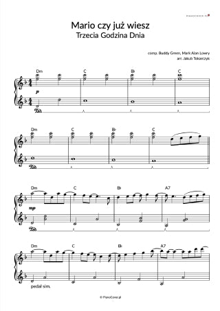 Mario czy już wiesz piano nuty akordy chords piano cover