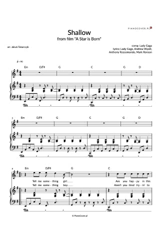 shallow piano sheet music lady gaga bradley cooper accompagniment vocal chords easy notes chords nuty lady gada bradley cooper vocal lyrics sheets 