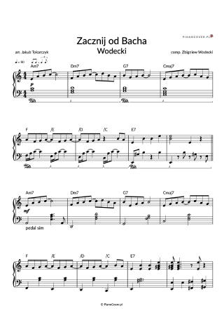 zacznij od bacha zbigniew wodecki piano nuty na fortepian pianino pianocover.pl