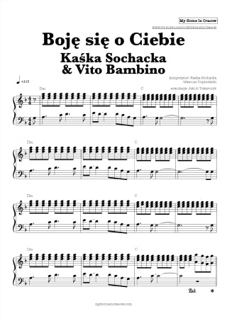 boję się o ciebie piano nuty kaśka sochacka kasia Vito bambino pdf 