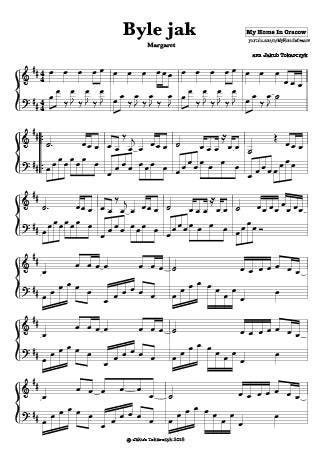 Margaret byle jak nuty piano akordy chords jak zagrać download pdf