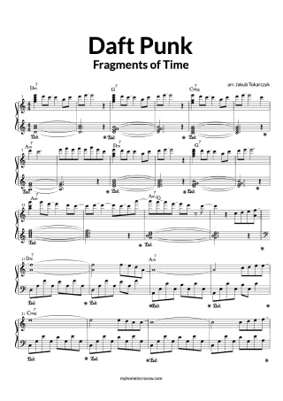 daft punk fragments of time piano notes sheet music pdf how to play on the piano funk version cover