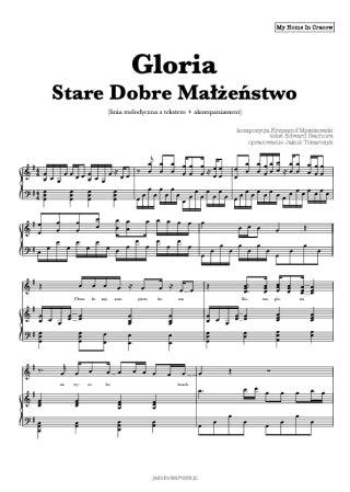 gloria sdm stare dobre malzenstwo piano nuty akompaniament akordy