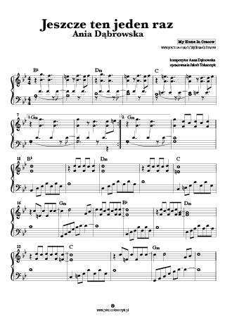 Jeszcze ten jeden raz Ania dabrowska nuty piano akordy chords