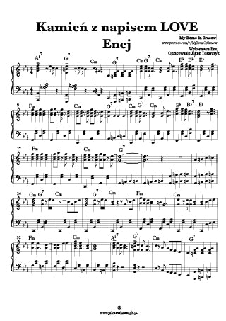 kamien z napisem love enej nuty piano akordy chords jak zagrać na pianie