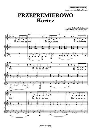 kortez przedpremierowo nuty piano 2020