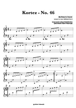 kortez numer no 46 nuty piano akordy chords jak zagrać na pianinie
