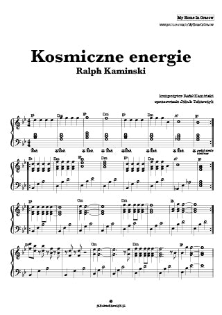 ralph kaminski kosmiczne energie nuty piano akordy chords chwyty jak zagrać fortepian pianino