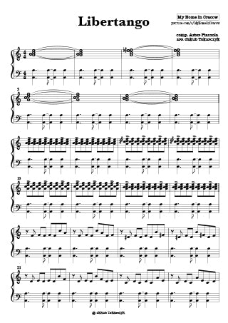 Libertango astor piazzola nuty piano na fortepian pianino dla dzieci utwory  accordion akordeon bandeon tango argentyńskie