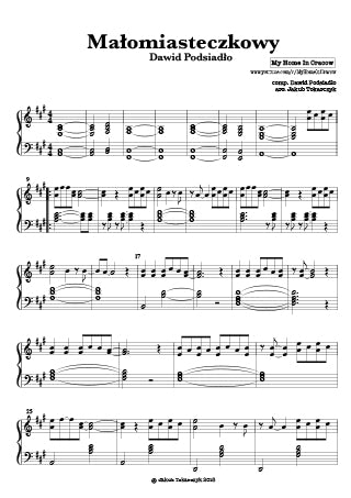 małomiasteczkowy dawid podsiadło nuty piano jak zagrać pianinie akordy chords