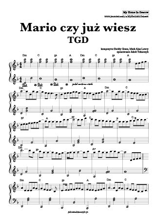 Mario czy już wiesz piano nuty akordy chords