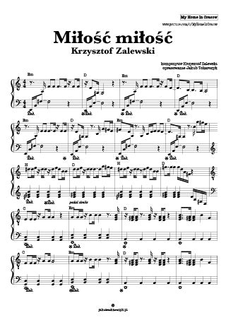 krzysztof zalewski miłość miłość nuty piano jak zagrać akordy chords