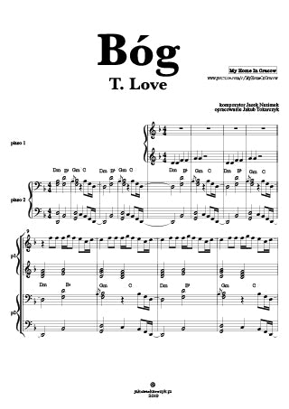Bóg T. Love dawid podsiadło piano nuty 4 ręce kumplem twym chords akordy jak zagrać duet fortepianowy współczesne utwory na fortepian
