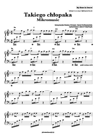 takiego chłopaka mikromusic nuty piano akordy chords