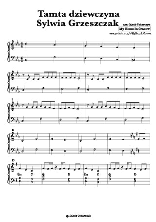 tamta dziewczyna sylwia grzeszczak nuty piano łatwe proste nuty dla dzieci znane utwory piosenki pdf