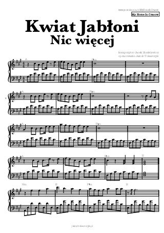 Kwiat jabłoni nic więcej nuty piano akordy chords 