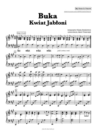 buka kwiat jabłoni nuty piano pianino mogło być nic sienkiewicz akordy chords
