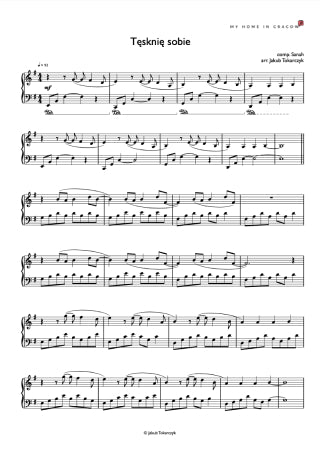 tesknie sobie sanah rojek nuty piano pdf
